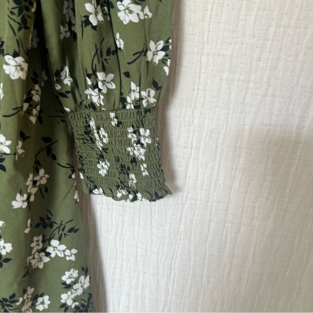 new look curves olive floral dress size 22 - Picture 5 of 11